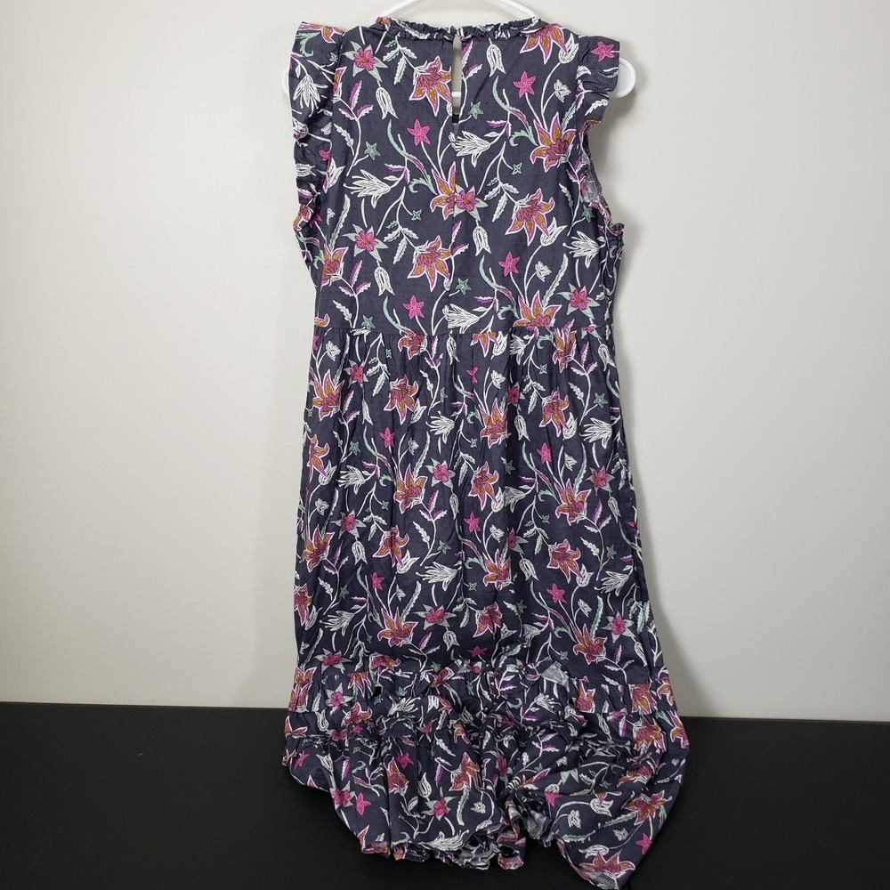 Universal Thread Flutter Short Sleeve Gray Purple Floral Dress Sz S Small Midi - Picture 4 of 10